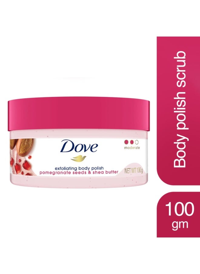 Dove Body Polish for Skin Exfoliation & Moisturisation with Pomergranate Seeds & Shea Butter| For Radiant & Soft Skin | Sulphate Free | 100g - Image 2